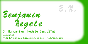 benjamin negele business card